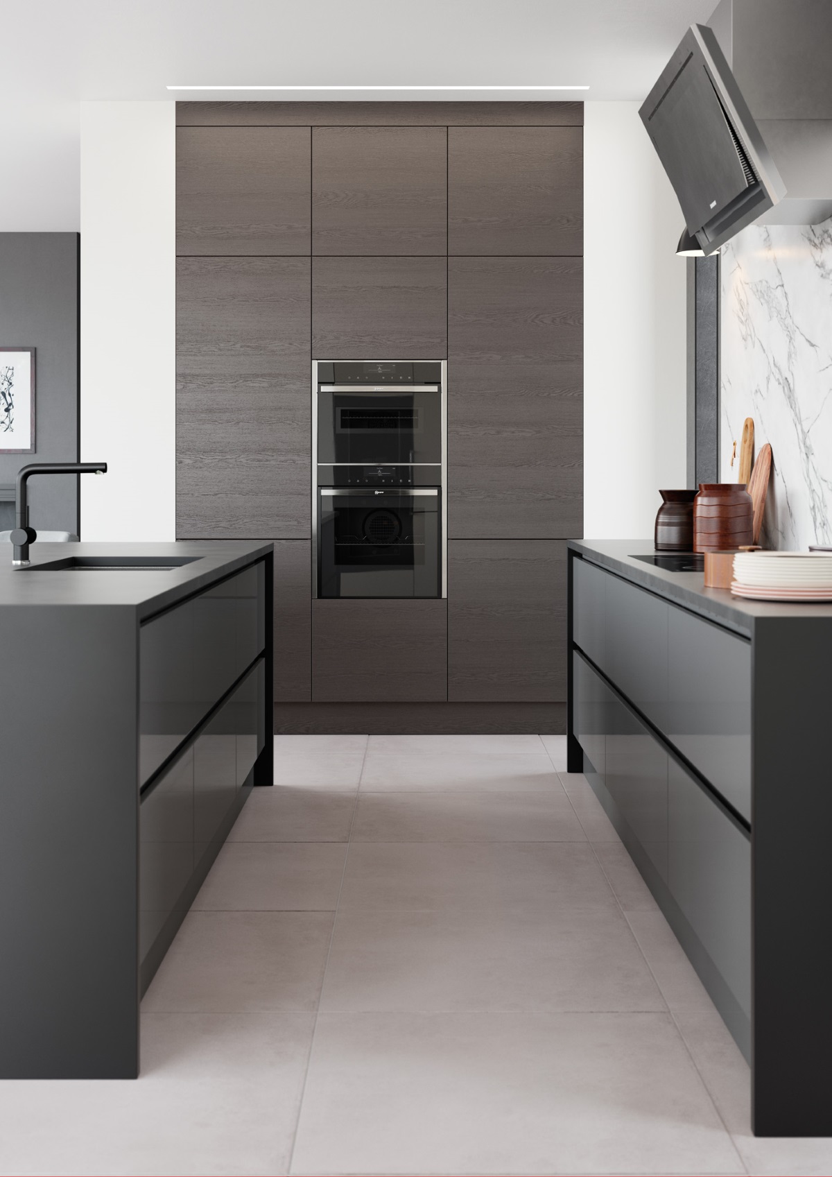 Zola Gloss Dust Grey and Tavola Anthracite
